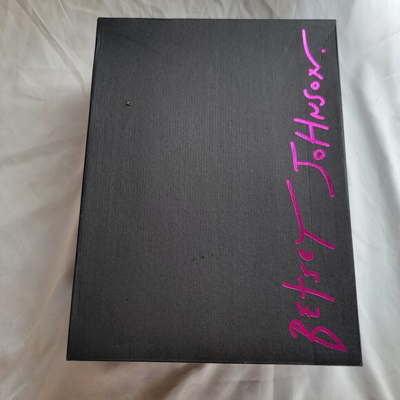 Betsey Johnson Black and Pink Floral Heels - Picture 4 of 14